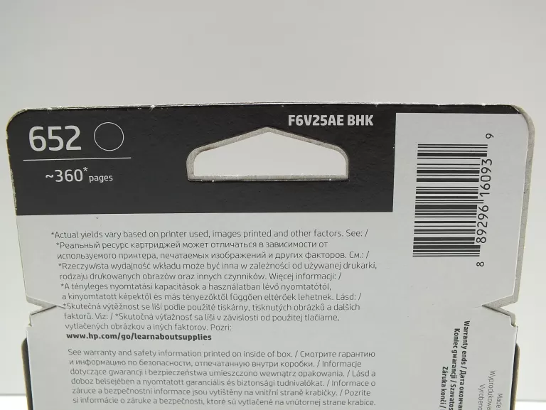TUSZ HP 652 F6V25AE CZARNY