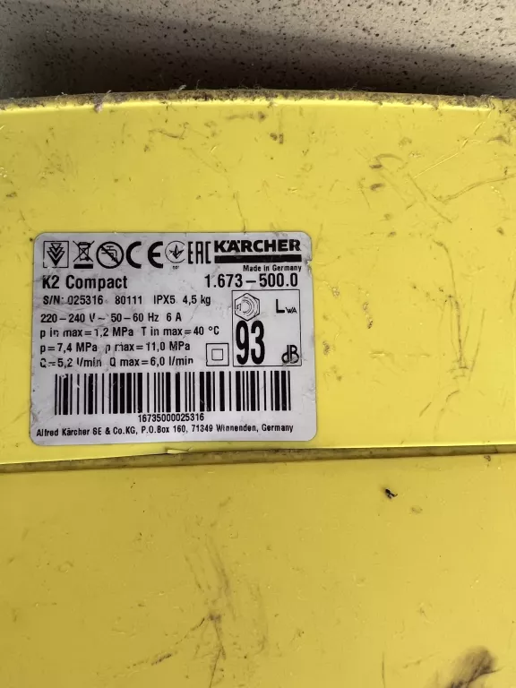MYJKA CIŚNIENIOWA KARCHER K2 COMPACT