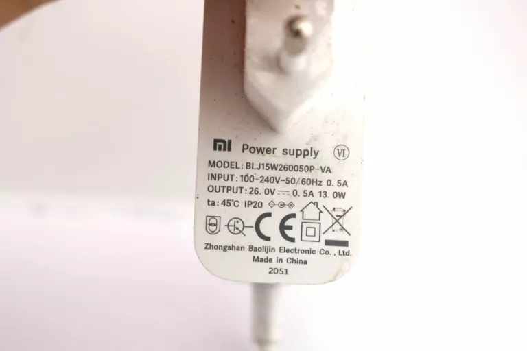 ŁADOWARKA BLJ15W260050P-VA DO ODKURZACZY XIAOMI