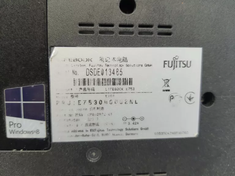 LAPTOP FUJITSU LIFEBOOK E SERIES I7 8GB