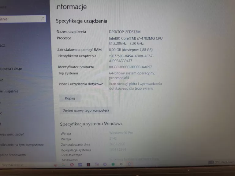 LAPTOP FUJITSU LIFEBOOK E SERIES I7 8GB