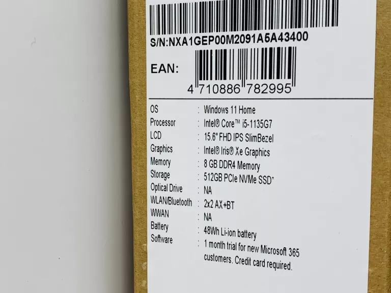 ACER ASPIRE 5 A515-56 15,6 INTEL CORE I5-1135G7 8/512 GB WIN 11 GWARANCJA!