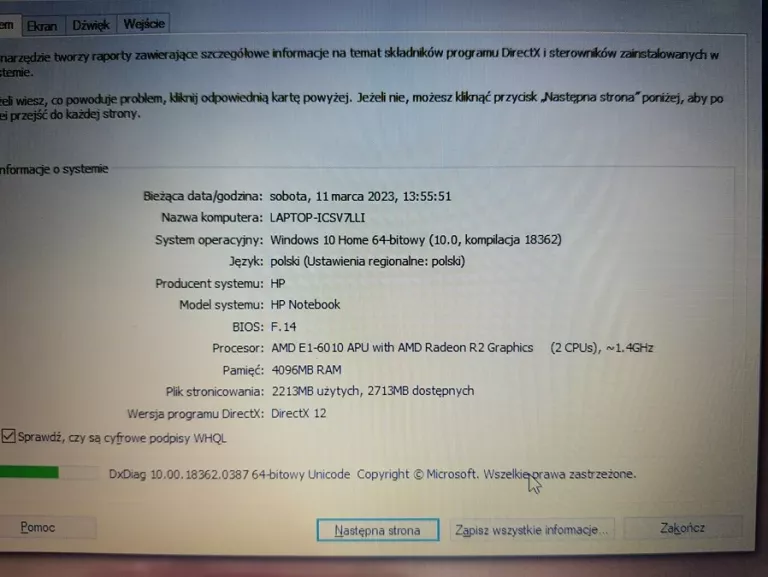 LAPTOP HP NOTEBOOK AMD E1-6010 4GB RAM 500GB HDD