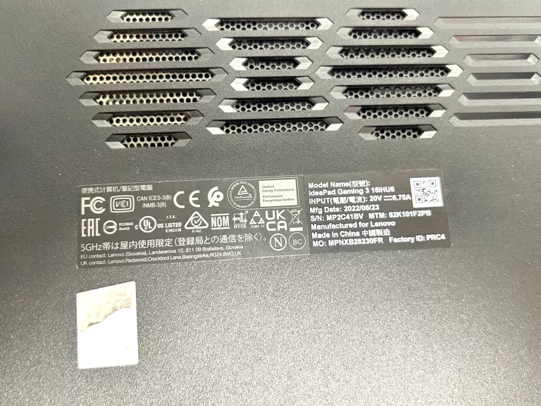 LAPTOP LENOVO IDEAPAD GAMING 3 15IHU6 GWARANCJA