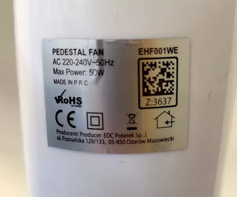 WENTYLATOR ESPERANZA EHF001WE
