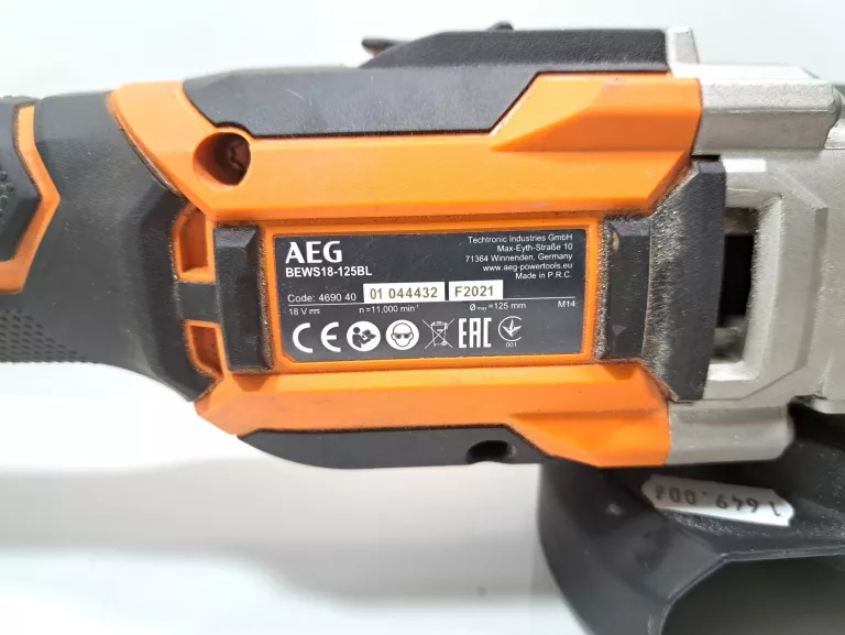 SZLIFIERKA KĄTOWA AEG BEWS18-125BL/AKU.5.0 AH