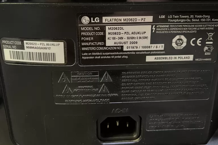 TELEWIZOR LG FLATRON M2062D-PZ 20" SPRAWNY!