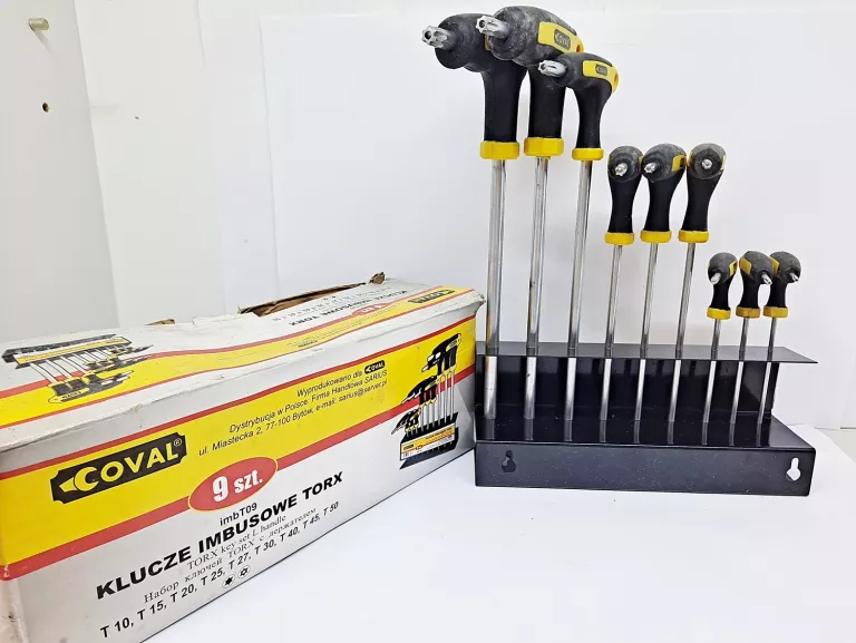 COVAL KOMPLET KLUCZY TORX 9SZT Z UCHWYTEM