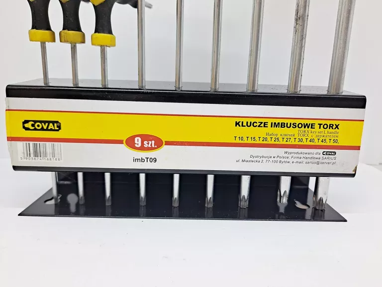 COVAL KOMPLET KLUCZY TORX 9SZT Z UCHWYTEM