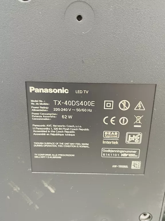 TELEWIZOR PANASONIC TX-40DS400E + PILOT SMART TV