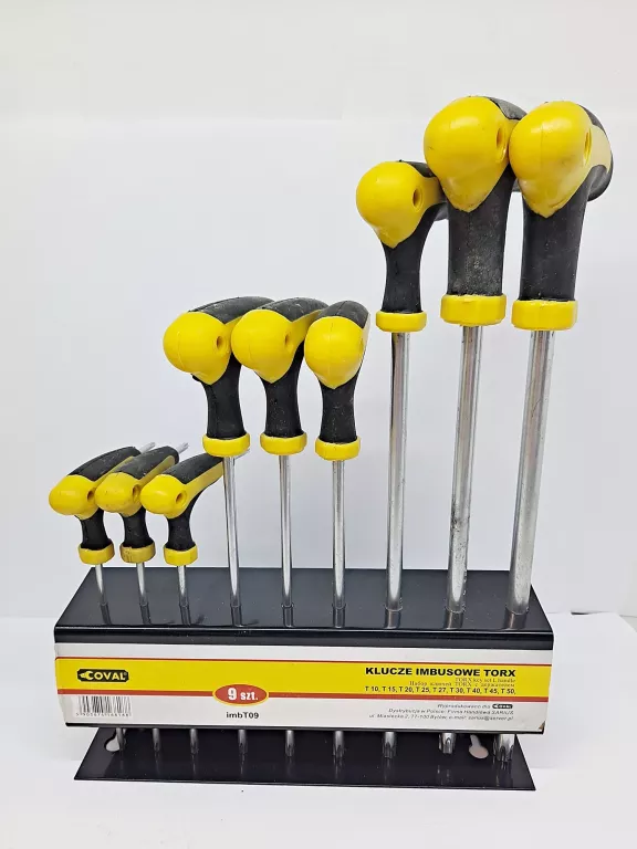 COVAL KOMPLET KLUCZY TORX 9SZT Z UCHWYTEM
