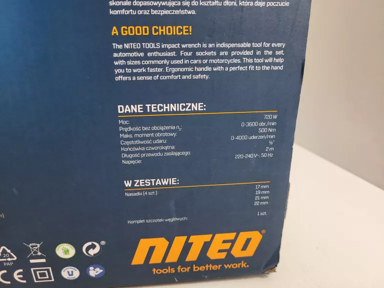 NITEO KLUCZ UDAROWY 720 W