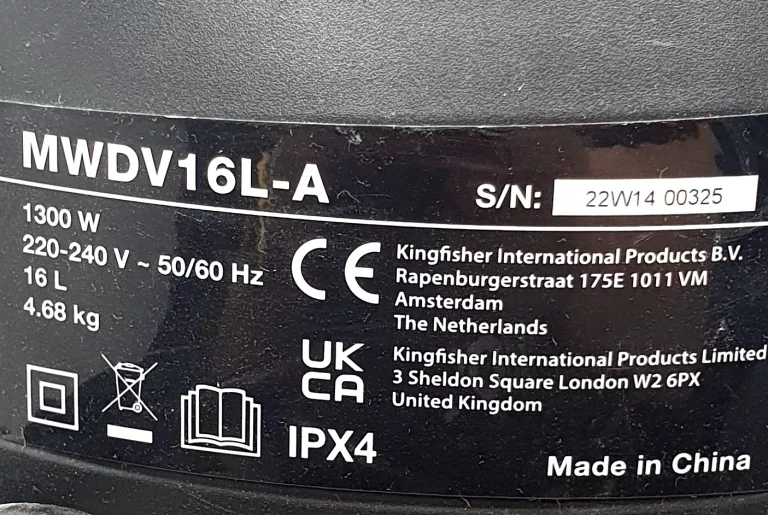 ODKURZACZ MACALLISTER MWDV16L-A 1300W 16L