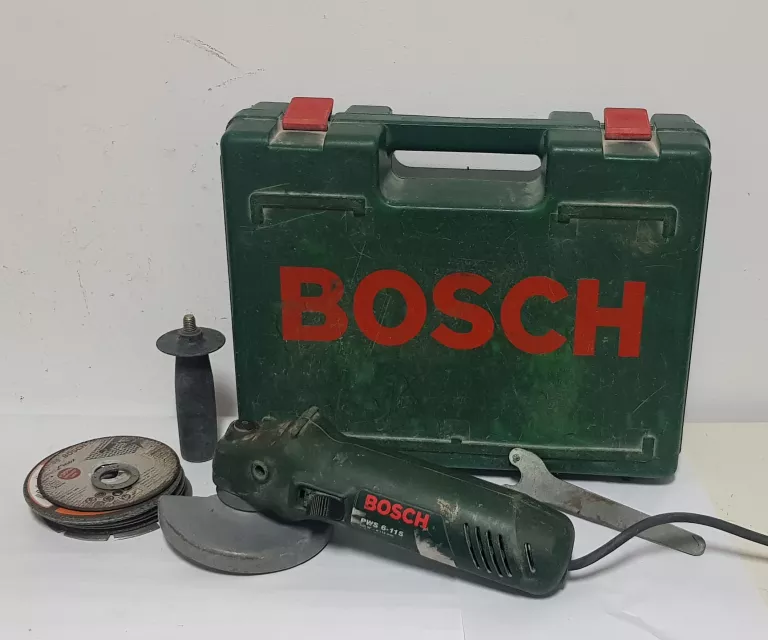 SZLIFIERKA BOSCH PWS 6-115, WALIZKA + TARCZE