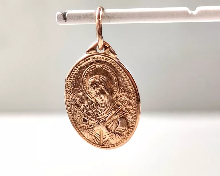 RELIGIJNY ZŁOTY MEDALIK MATKA BOSKA 585 0,59G