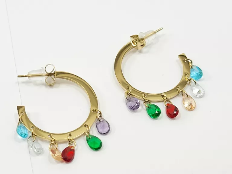 kolczyki-stal-pozlacana-kolorowe-lezki-na-kole-szt-rodzaj-2205-2