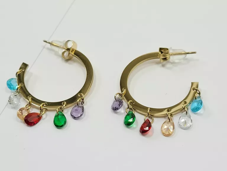 kolczyki-stal-pozlacana-kolorowe-lezki-na-kole-szt-rodzaj-zapiecia-2207-1