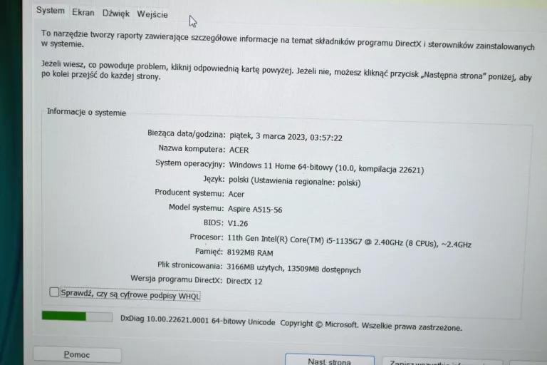 ACER ASPIRE 5 A515-56 I5 512GB 8GB + KOMPLET