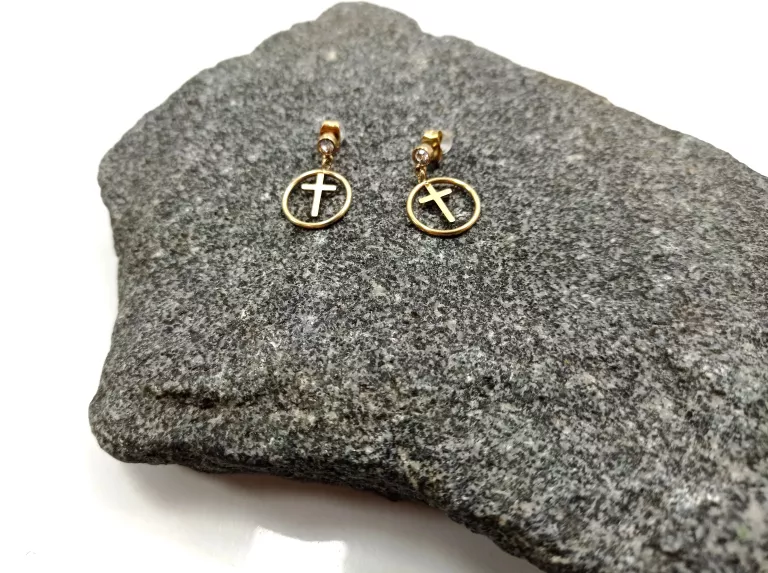 kolczyki-stal-pozlacana-krzyz-cyrkonia-okrag-rodzaj-2205-2