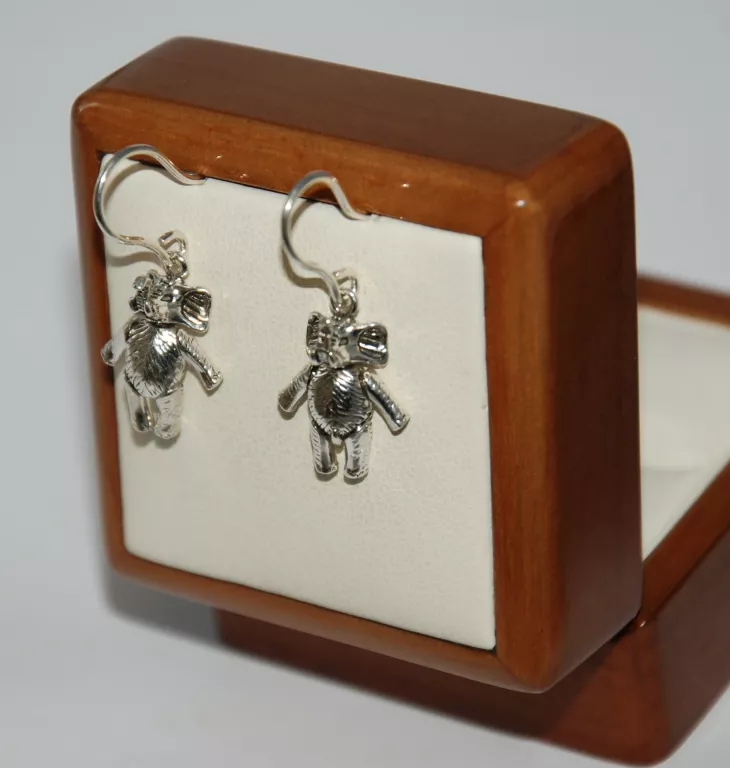 UROCZE SREBRNE KOLCZYKI SŁONIE 925