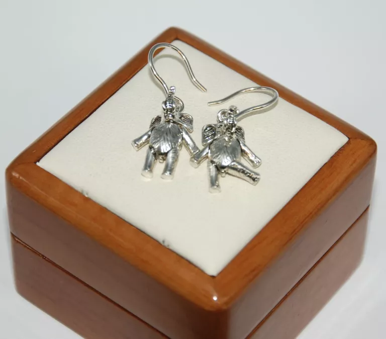 UROCZE SREBRNE KOLCZYKI SŁONIE 925