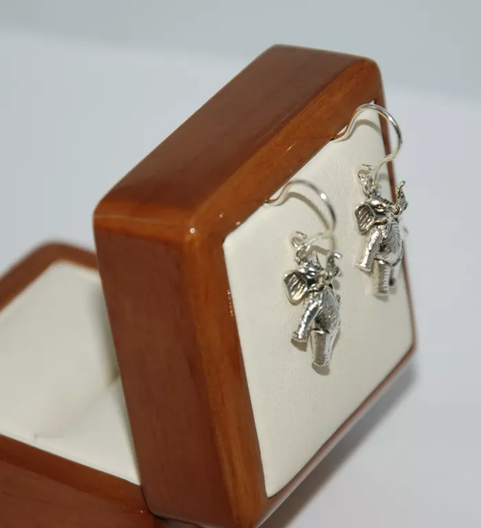 UROCZE SREBRNE KOLCZYKI SŁONIE 925