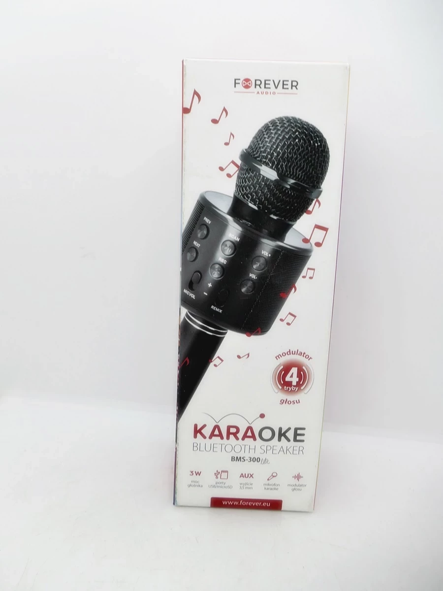 Forever Mikrofon BMS-300 bluetooth z głośnikiem czarny