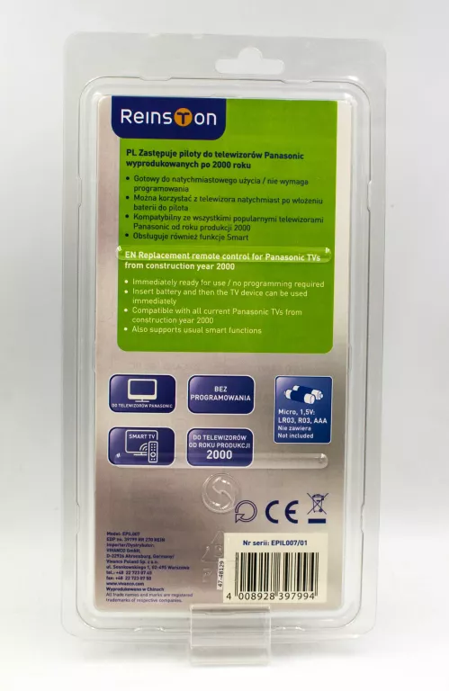 PILOT REINSTON EPIL007 DO TV PANASONIC UNIWERSALNY