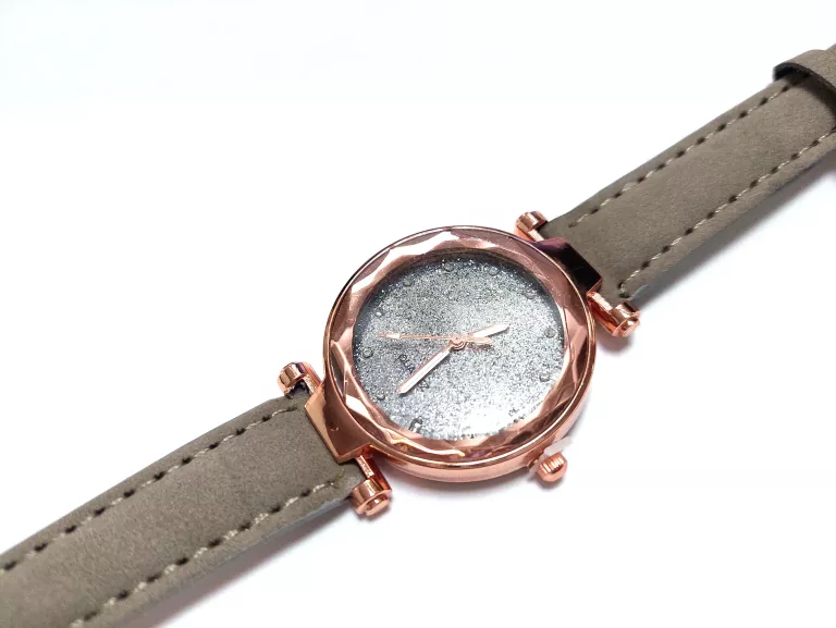 ZEGAREK DAMISKI QUARTZ SKÓRZANY PASEK BEŻOWY