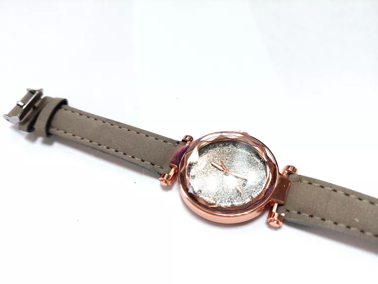 ZEGAREK DAMISKI QUARTZ SKÓRZANY PASEK BEŻOWY