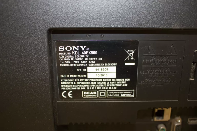 TELEWIZOR SONY BRAVIA KDL-40EX500 SM/TV