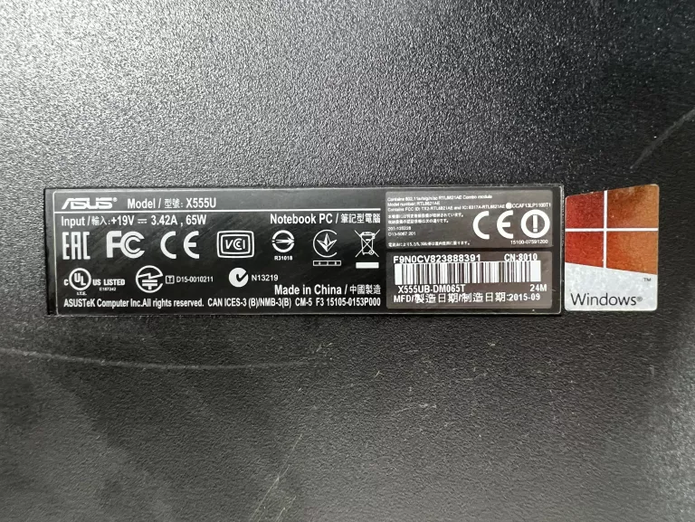 LAPTOP ASUS X555U WIN10PRO I5-6200U GEFORCE 940M