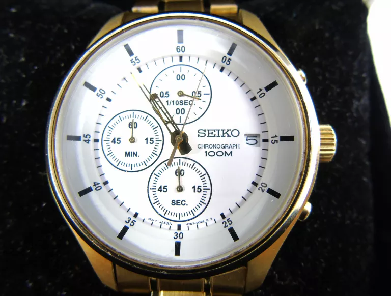 FAJNY ZEGAREK MĘSKI SEIKO 4T57 +PUDEŁKO