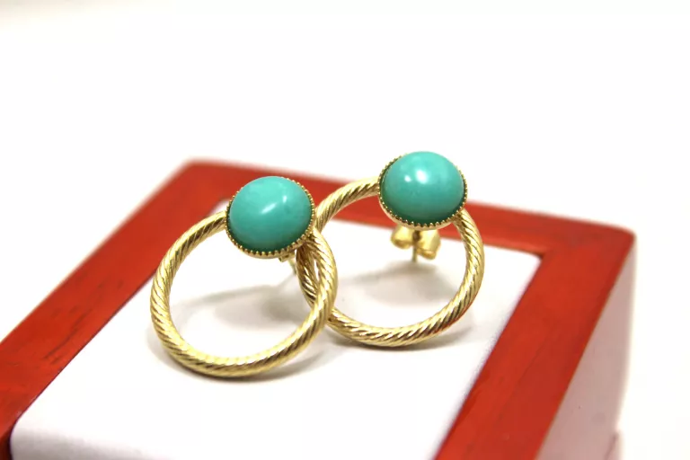 kolczyki-stal-pozlacana-turkusowe-oczko-w-okregu-wolska-89-warszawa