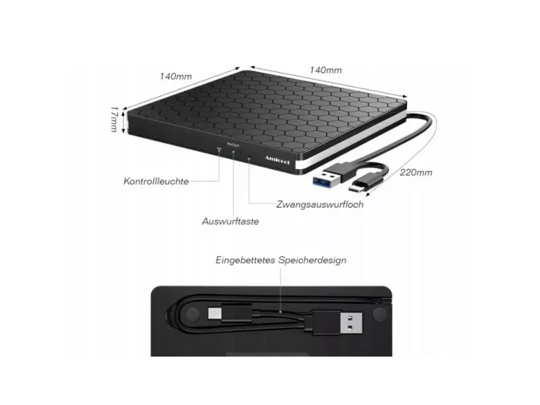 NAPĘD DVD HIGH SPEED USB 3.0 AMICOOL BT686