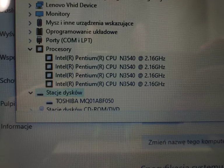 LAPTOP LENOVO IDEAPAD 100-15IBY N3540/4GB/500GB H