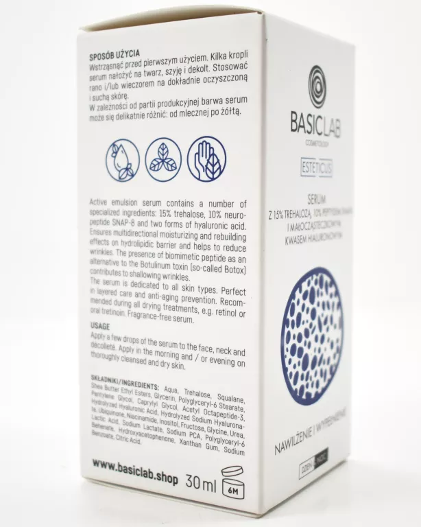 BASICLAB SERUM Z 15% TREHALOZĄ I 10% PEPTYDEM 30M