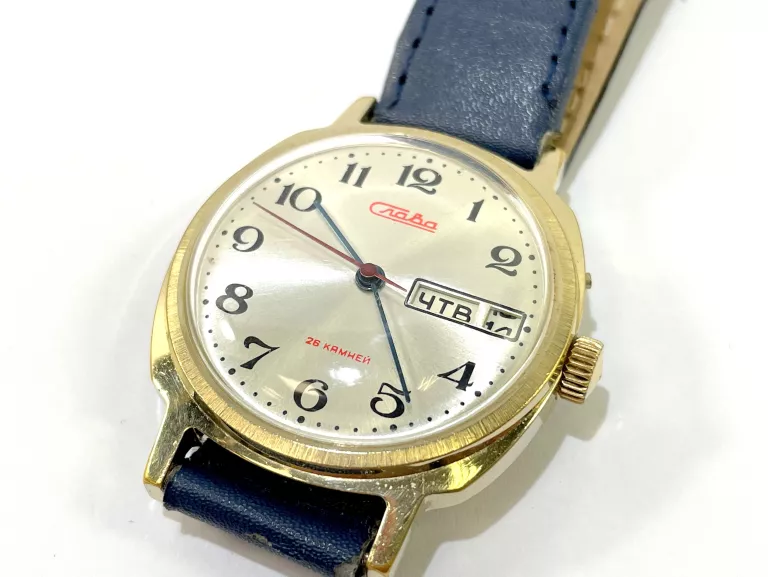 ZEGAREK SLAVA AUTOMAT DATOWNIK 26 JEWELS