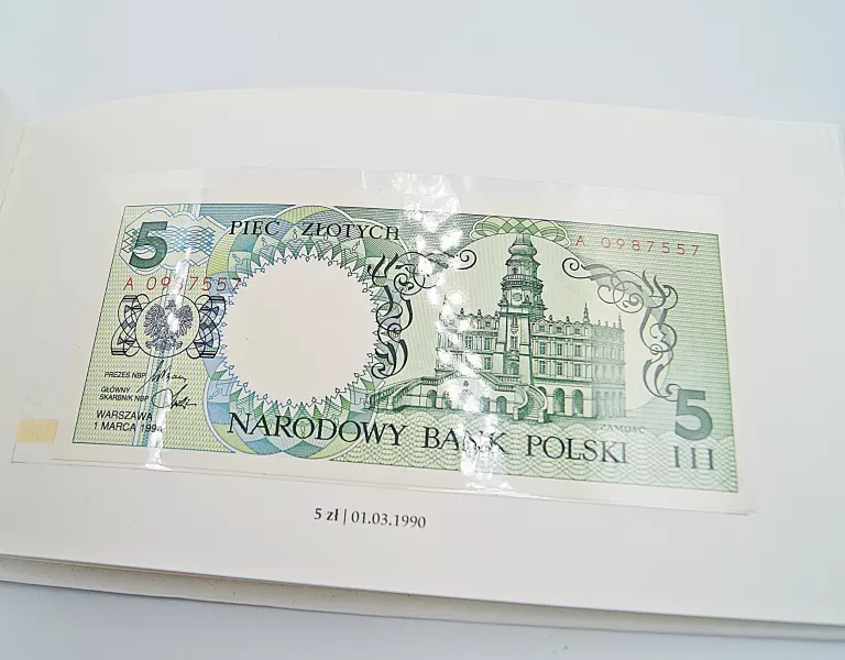 ALBUM NBP MIASTA POLSKIE BANKNOTY KOMPLET 1990 UN