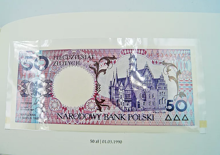 ALBUM NBP MIASTA POLSKIE BANKNOTY KOMPLET 1990 UN