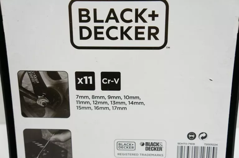ZESTAW KLUCZY PŁASKO-OCZKOWYCH BLACK DECKER 11 EL