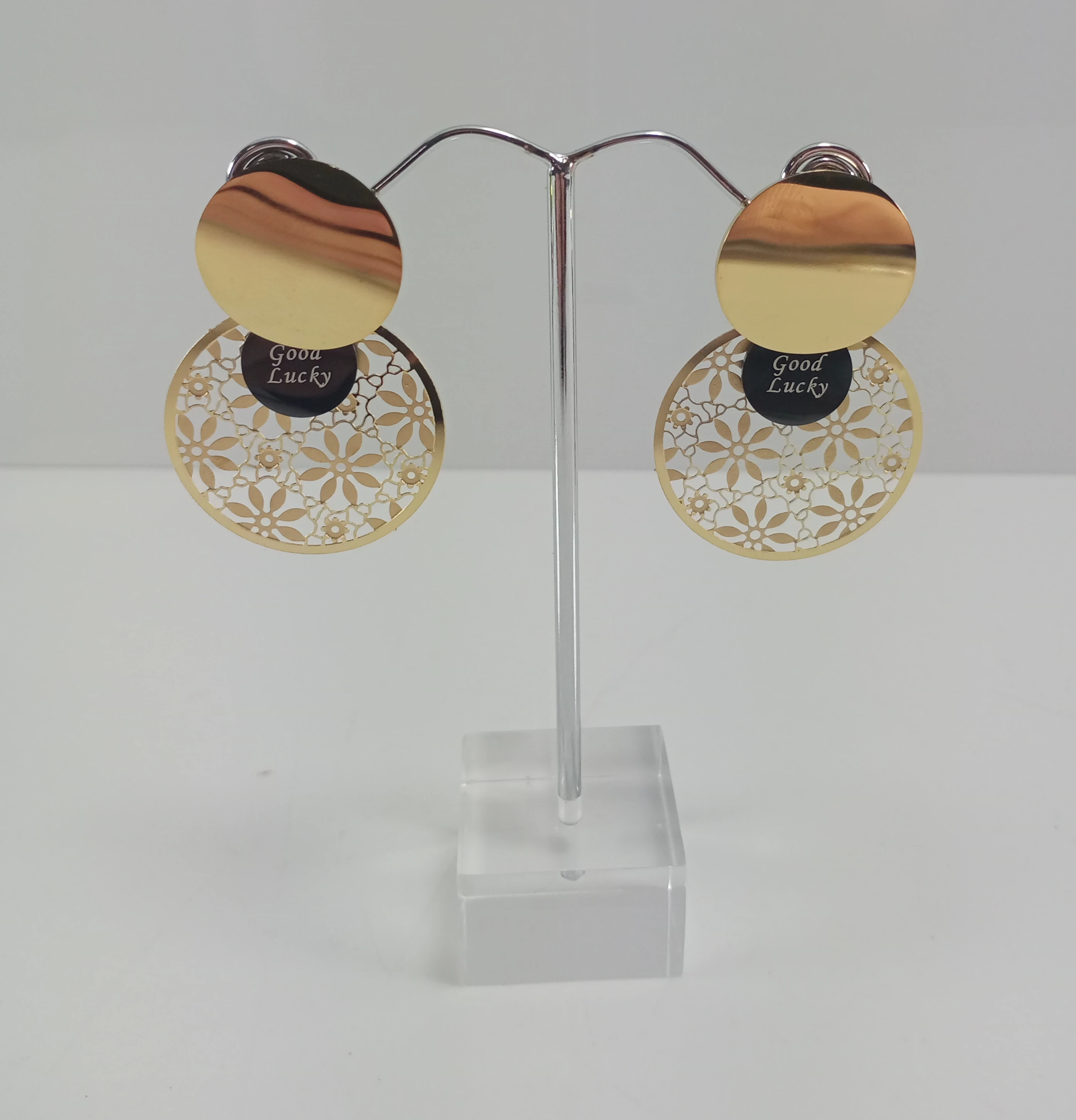 kolczyki-stal-pozlacana-azur-good-lucky-3-okregi-ean-gtin-5904463924710