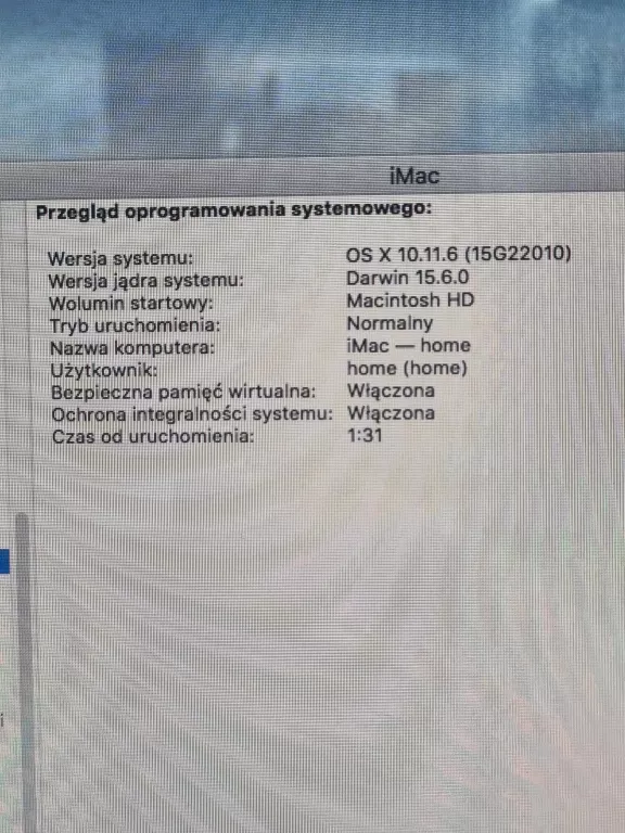 APPLE IMAC 7.1 A1224 20" INTEL C2D/2GB/128SSD/OSX