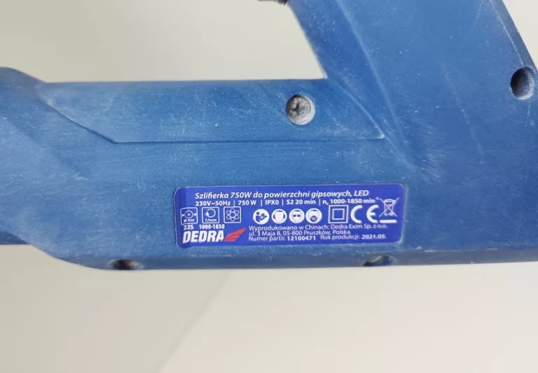 szlifierka-do-gipsu-zyrafa-dedra-ded7766-750w-stan-uzywany