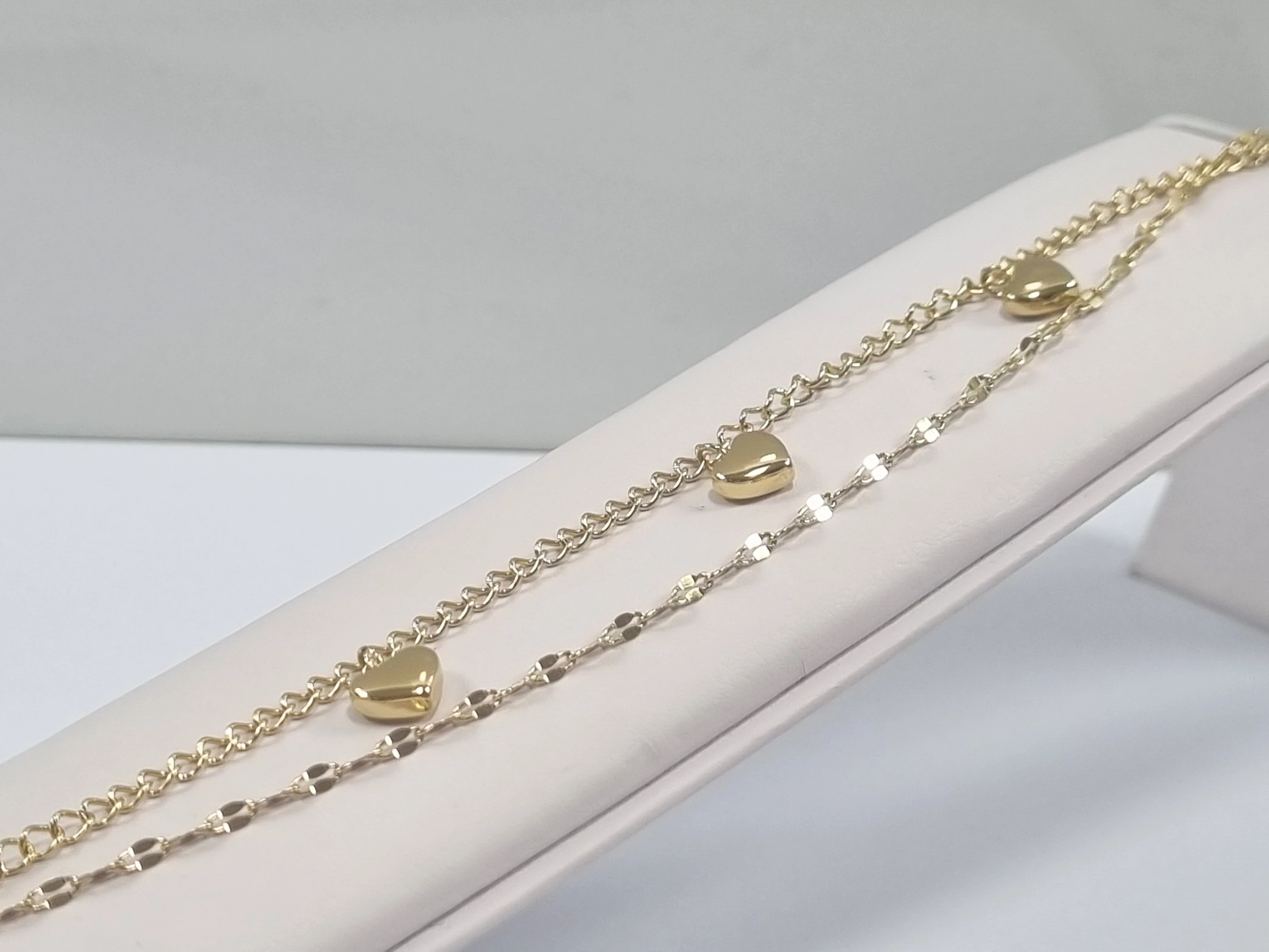 bransoletka-stal-pozlacana-podwojna-3-serca-rodzaj-2205-2