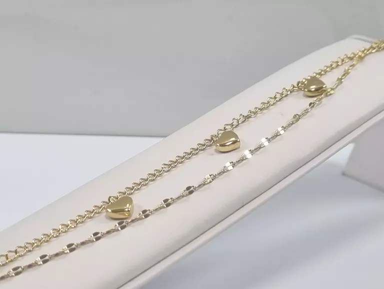 bransoletka-stal-pozlacana-podwojna-3-serca-rodzaj-2205-2