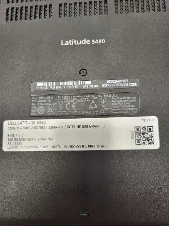 LAPTOP DELL LATITUDE 5840 I5-7GEN 8GB 256GB SSD