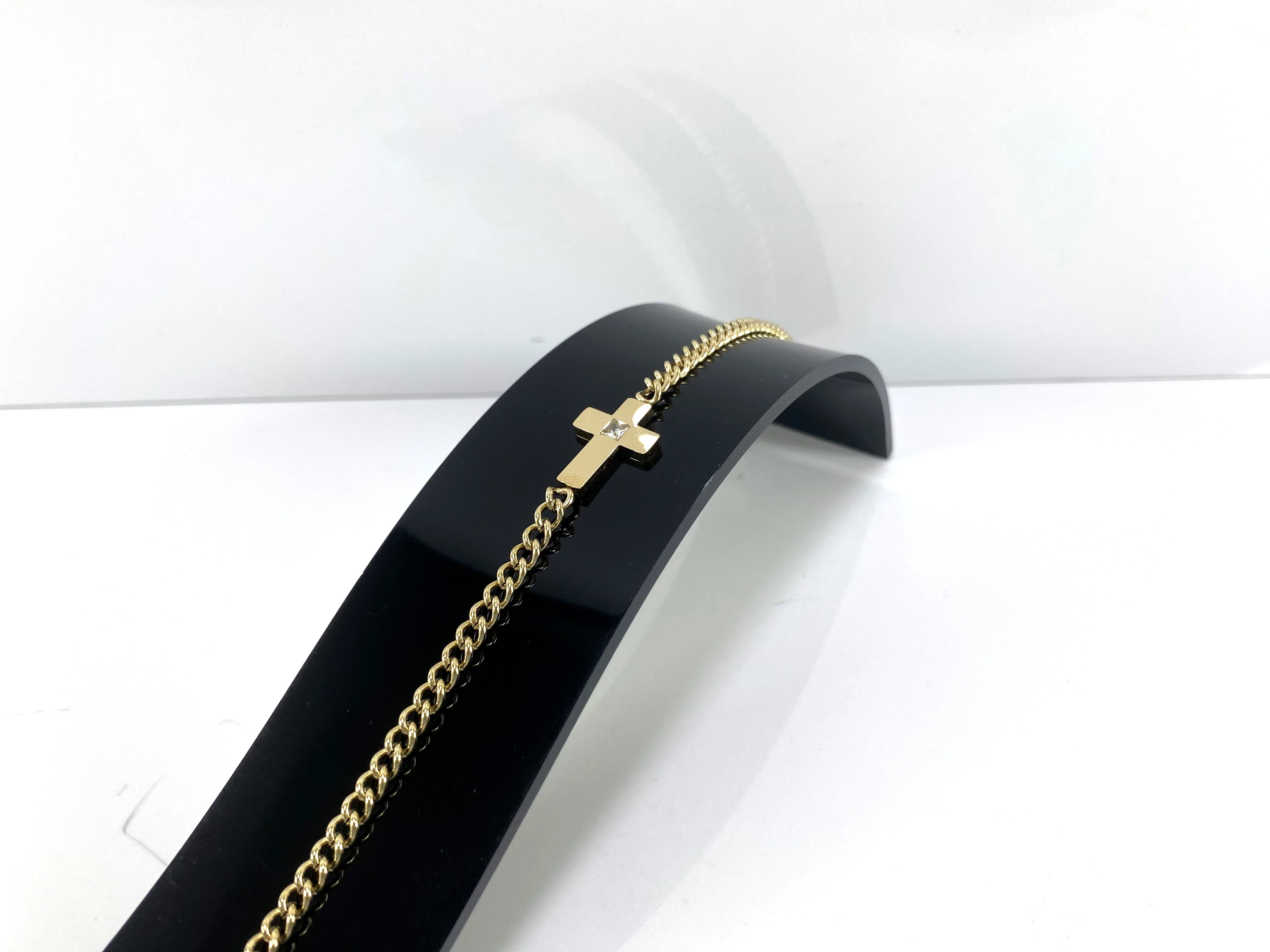 bransoletka-stal-pozlacana-pancerka-z-krzyzykiem-rodzaj-2205-16