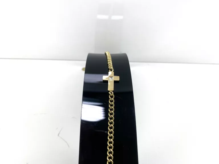 bransoletka-stal-pozlacana-pancerka-z-krzyzykiem-stan-11323-2