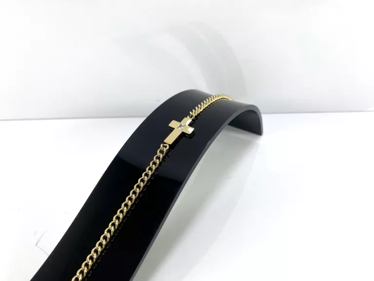 bransoletka-stal-pozlacana-pancerka-z-krzyzykiem-rodzaj-2205-16